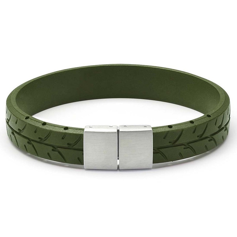 Bonetto Cinturini BON 3 Green N NBR Rubber Bracelet
