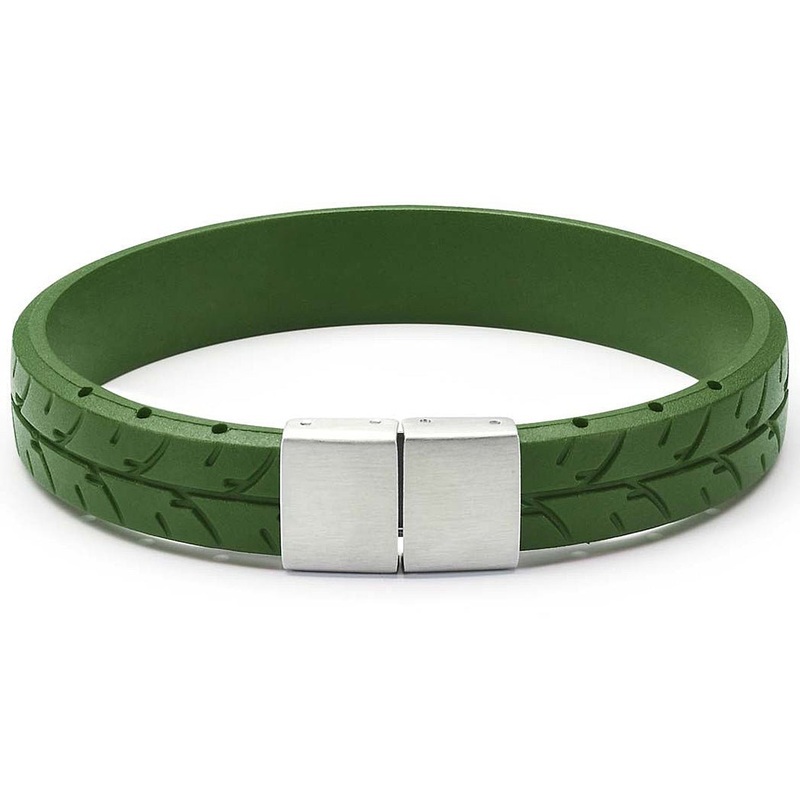 Bonetto Cinturini BON 3 Military Green NBR Rubber Bracelet