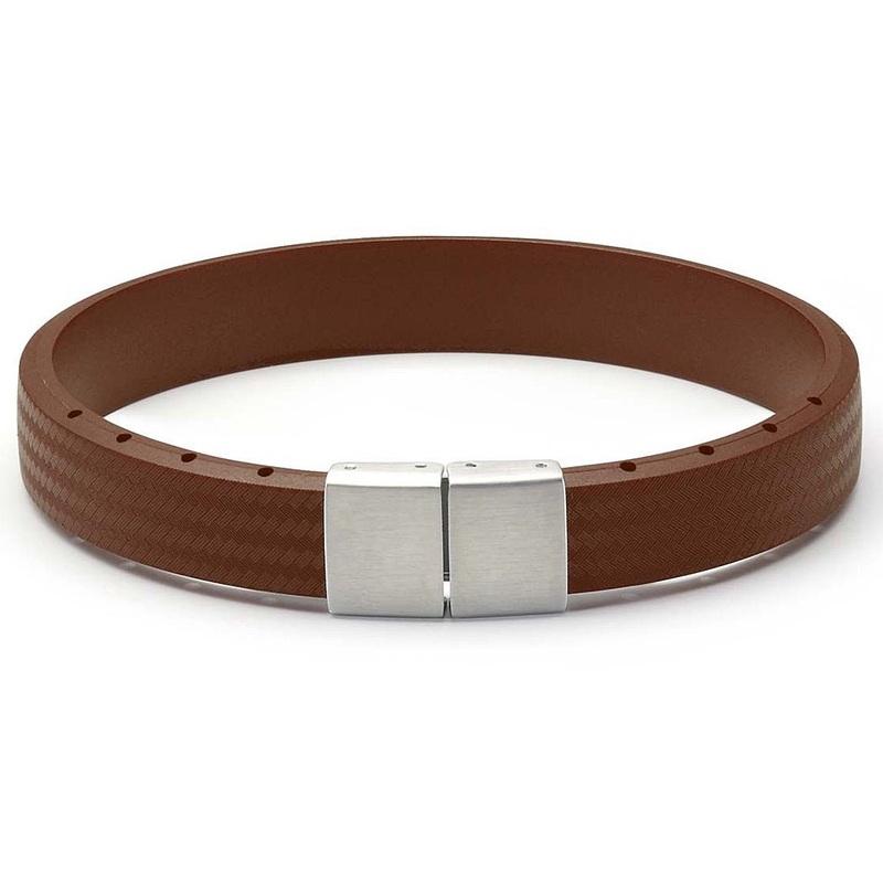 Bonetto Cinturini BON 4 Brown NBR Rubber Bracelet