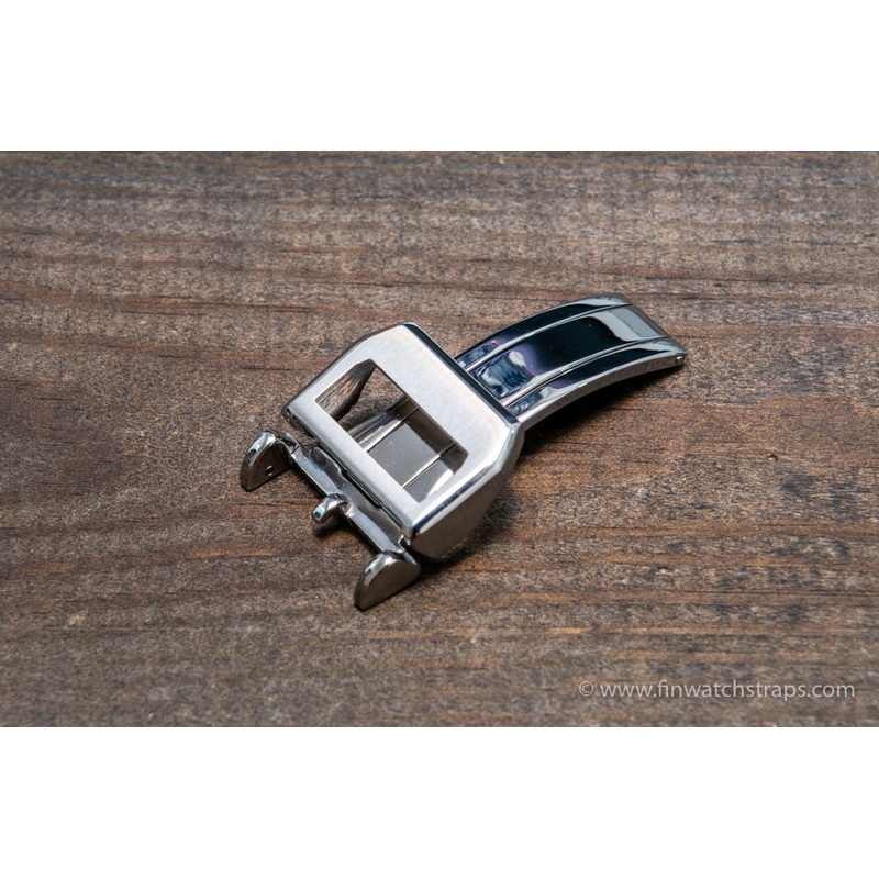IWC style clasp , matte silver , 18 mm, no logo