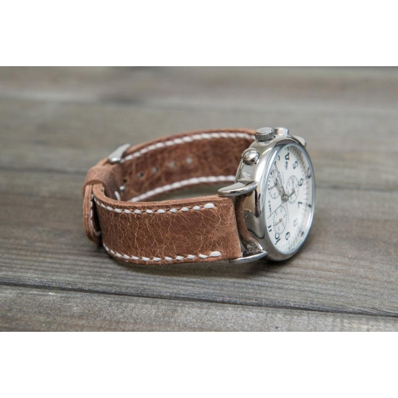 Lapland Nordic deer leather watch band, hand-stitched. Handmade in Finland -18 mm, 19 mm, 20 mm, 21 mm,22mm, 23 mm,24 mm, 25 mm, 26mm