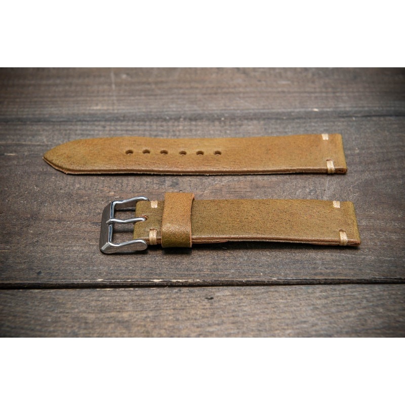 Leather watch band, Lapland reindeer, hand-stitched. Handmade in Finland. 10-26 mm.