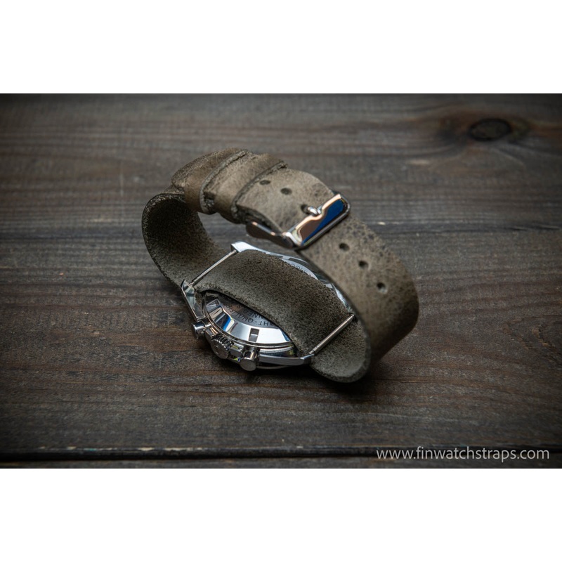 One-piece military watch band, watch strap, Gunmetal Gray