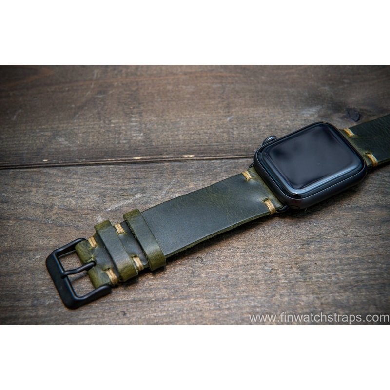 Apple Watch 10, 11  artisan leather watch band. Badalassi Wax Italian leather.