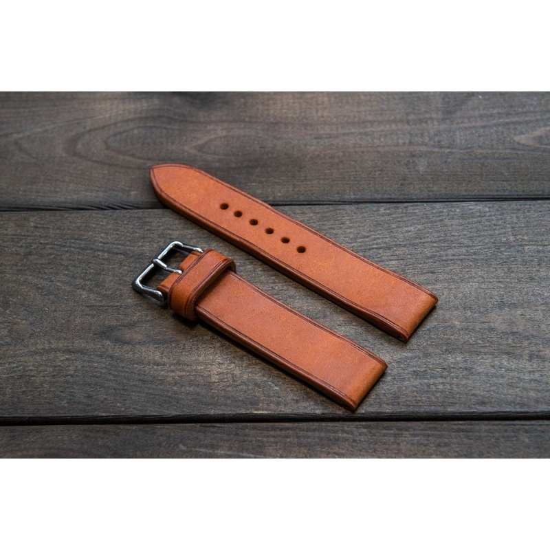 Badalassi Carlo, Pueblo Olmo leather watch strap 3-4 mm thick with lining, handmade in Finland.