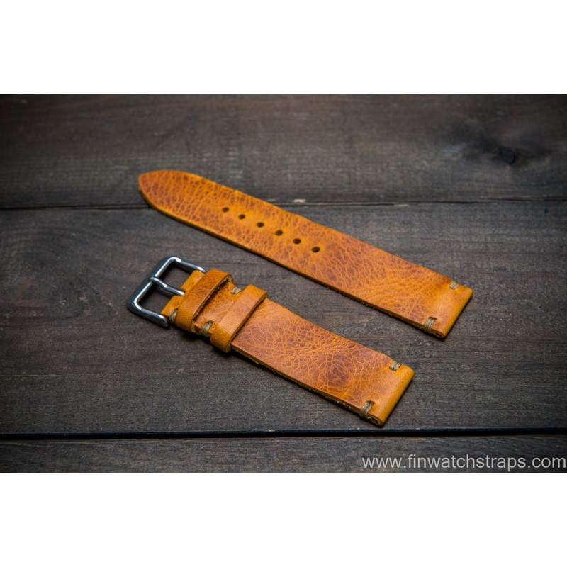 Badalassi Napoli Wax leather watch strap. Hand-made to order in Finland.
