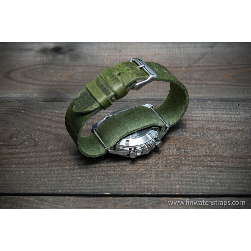 One-piece military watch band, watch strap Badalassi wax olive