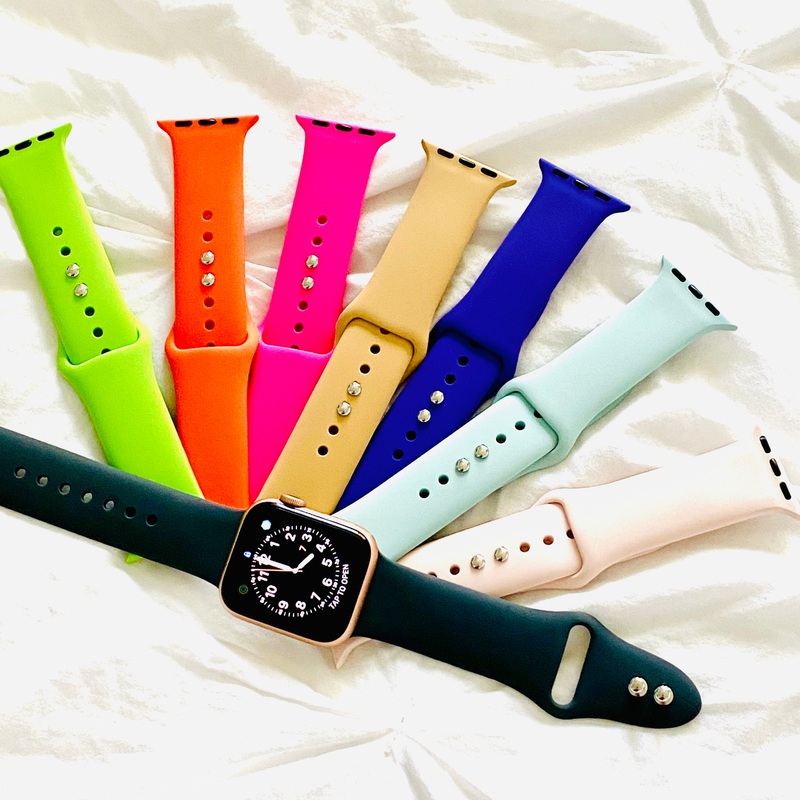 Solid Color Silicone Band For Apple Watch Multiple Colors Available Barbie Pink