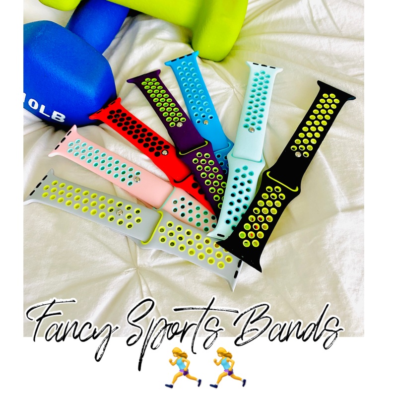 Sport Silicone Band For Apple Watch Multiple Colors Available Black/Green