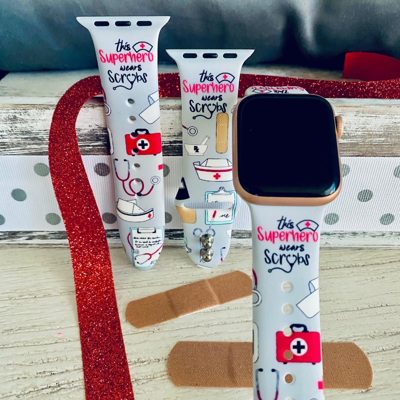 Fancy Scrubs Print Silicone Band For Apple Watch