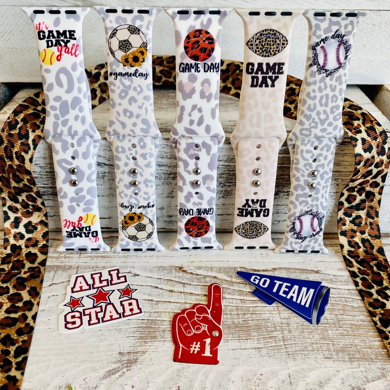 Game Day Print Silicone Band For Apple Watch Multiple Colors Available Football