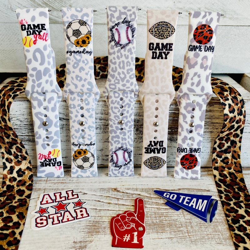 Game Day Print Silicone Band For Fitbit Versa 1/2 Multiple Prints Available Football