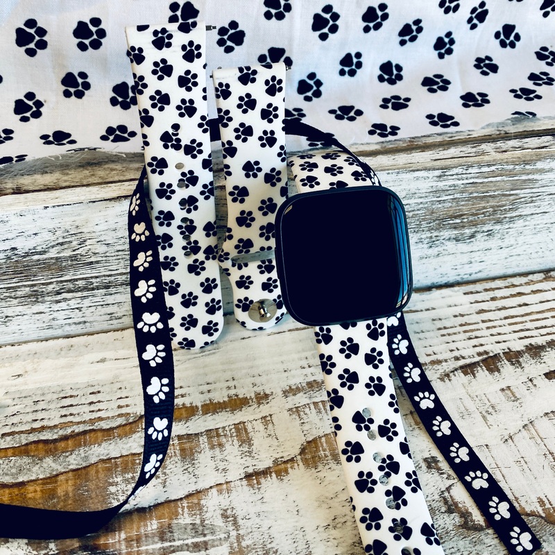 Paw Print Print Silicone Band For Fitbit Versa 1/2
