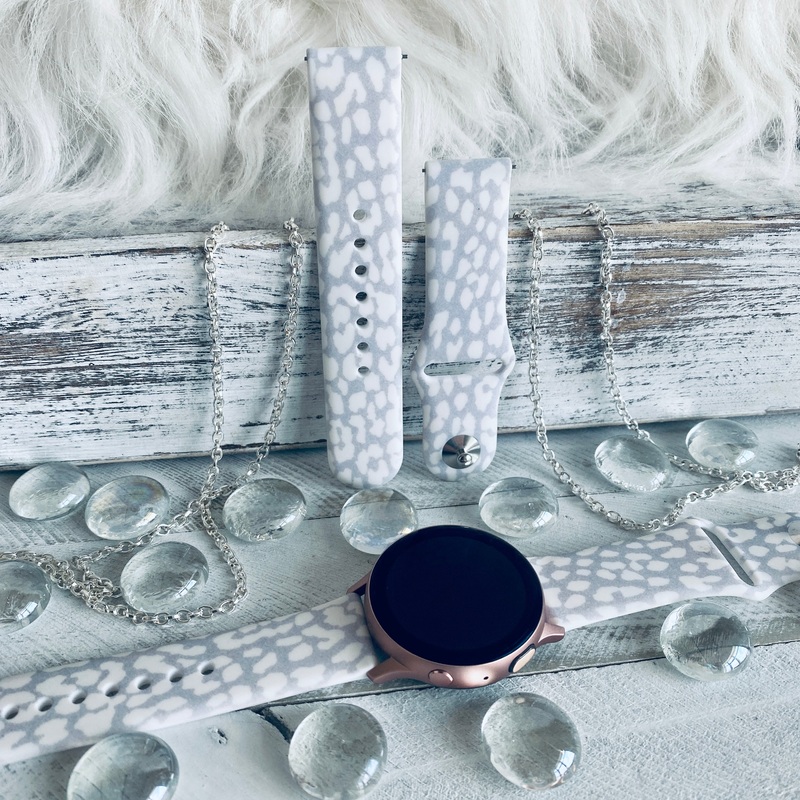 Snow Leopard Print Silicone Band For Samsung Watch