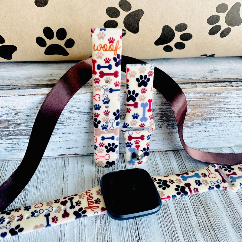 Woof Print Silicone Band For Fitbit Versa 1/2