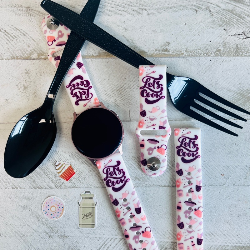 Let’s Cook Print Print Silicone Band For Samsung Watch