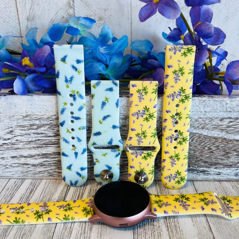 Bluebonnet Print Silicone Band For Samsung Watch Two Colors Available Blue