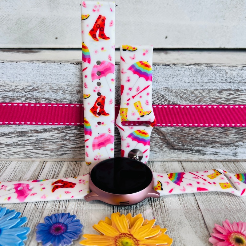 Rainy Days Print Silicone Band For Samsung Watch