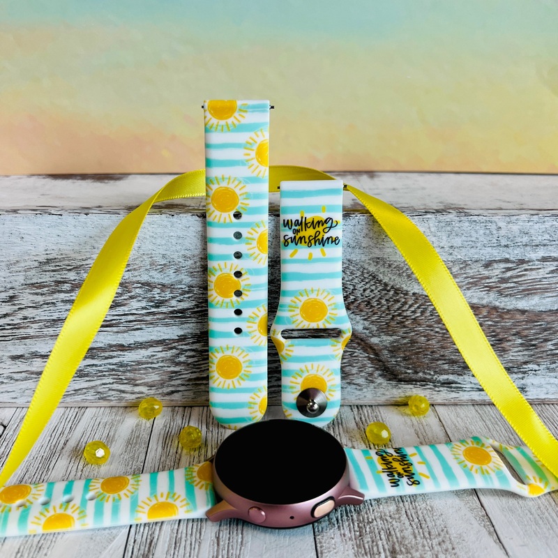 Walking On Sunshine Print Silicone Band For Samsung Watch