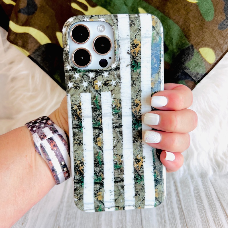 Rustic Camo Phone Flag Case For iPhone