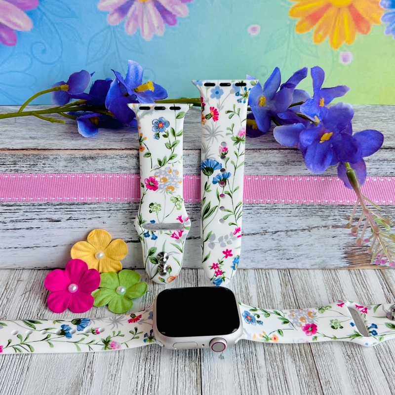 Wildflower’s  Print Silicone Band For Apple Watch
