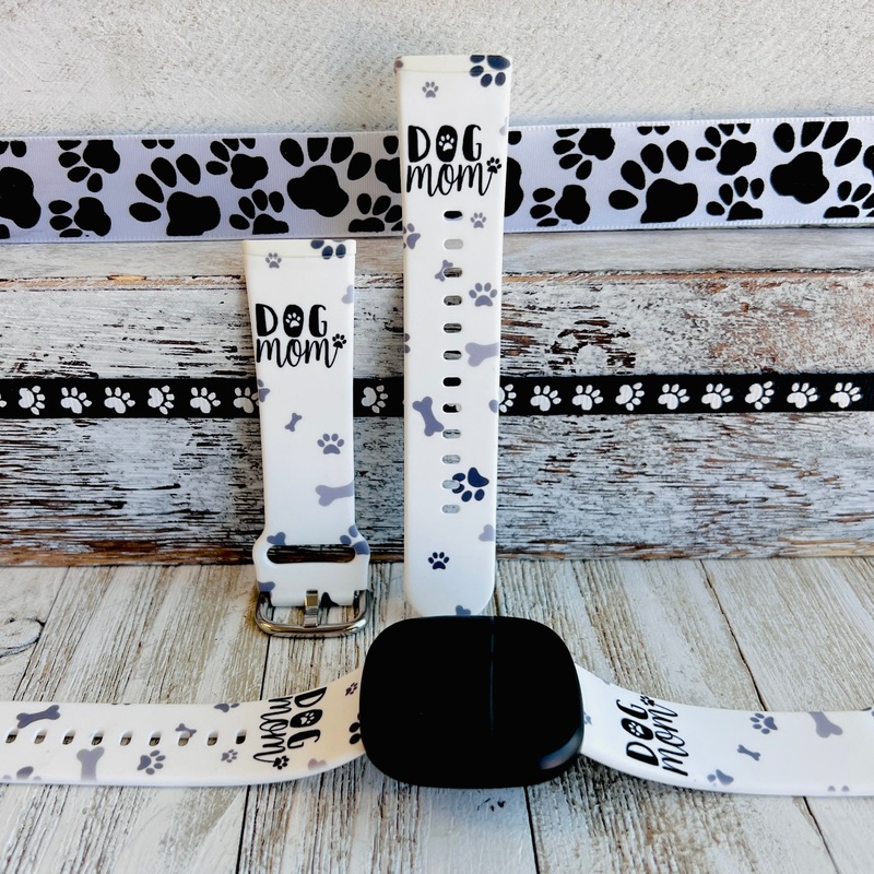 Dog Mom Print Silicone Band For Fitbit Versa 3/4/Sense