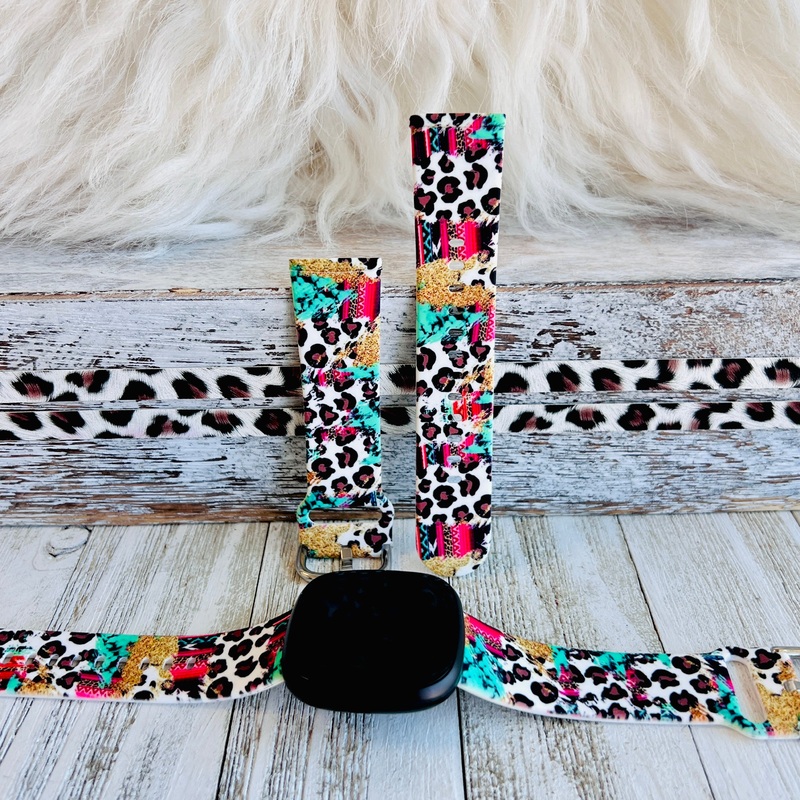 Serape Leopard Print Silicone Band For Fitbit Versa 3/4/Sense