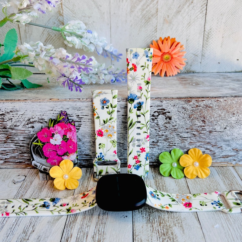 Wildflower’s  Print Silicone Band For Fitbit Versa 3/4/Sense