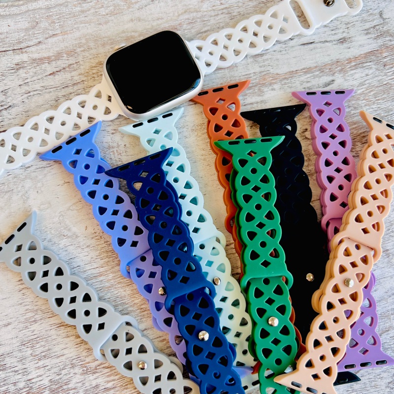 Braided Bliss Silicone Band For Apple Watch Multiple Colors Available Grey