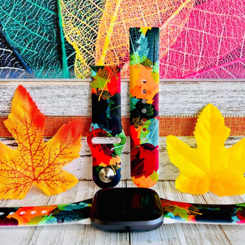 Enchanted Foliage Print Silicone Band For Fitbit Versa 1/2