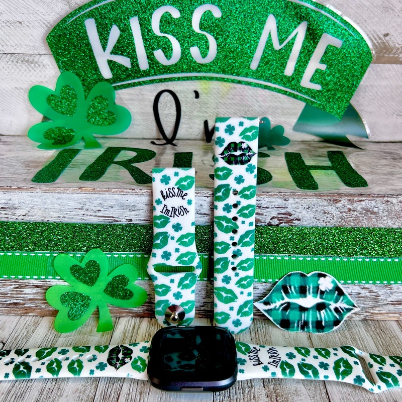 Kiss Me I’m Irish Print Silicone Band For Fitbit Versa 1/2