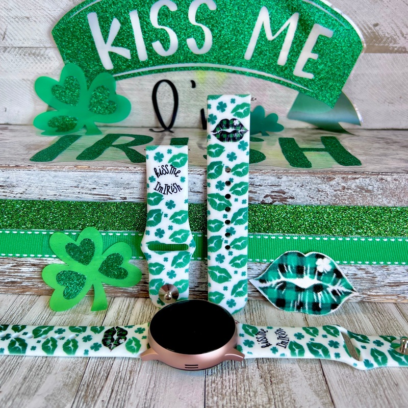 Kiss Me I’m Irish Print Silicone Band For Samsung Watch