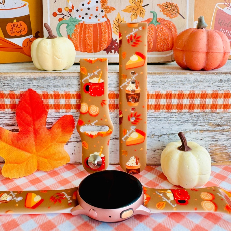Autumn Treats & Sweets Print Silicone Band For Samsung Watch