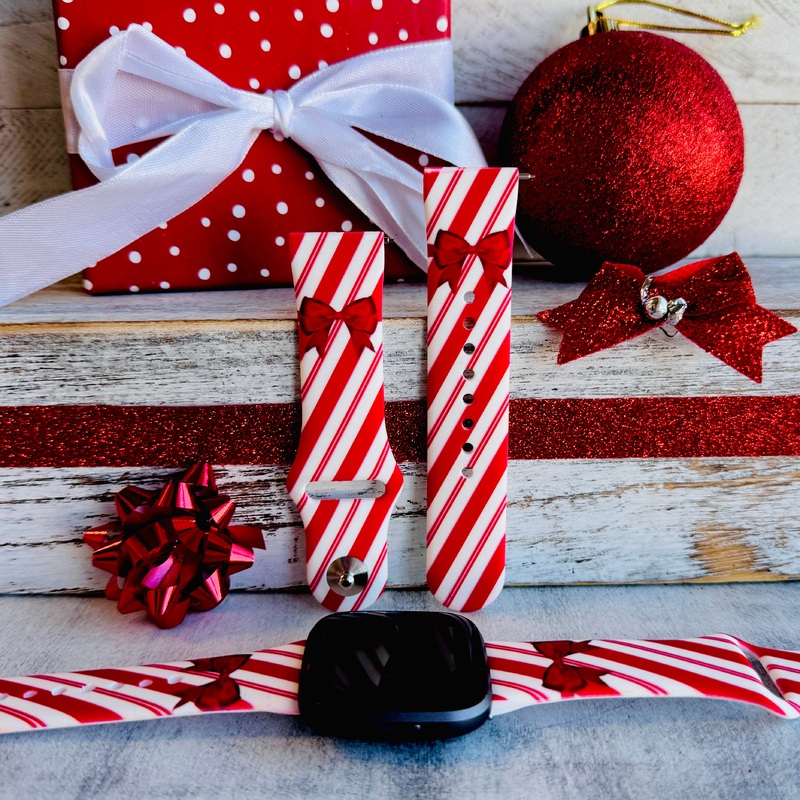 Merry Holiday Gift Print Silicone Band For Fitbit Versa 1/2