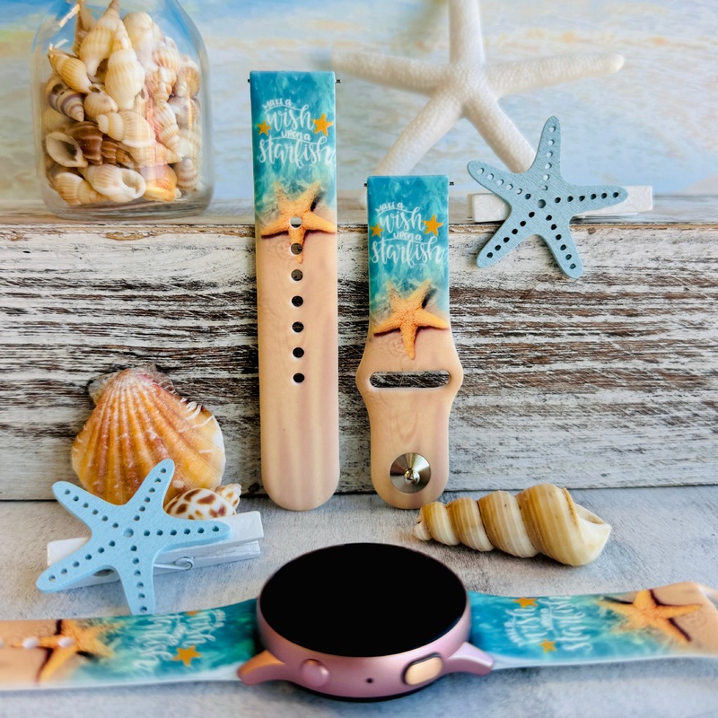 Wish Upon A Starfish Print Silicone Band For Samsung Watch