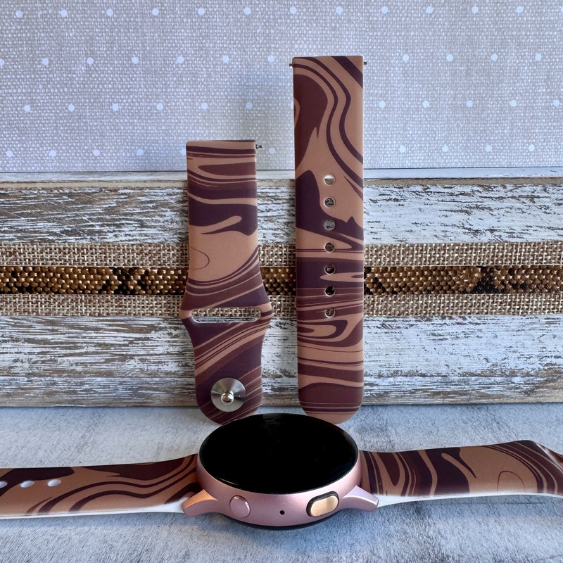 Chocolate Swirl Print Silicone Band For Samsung Watch