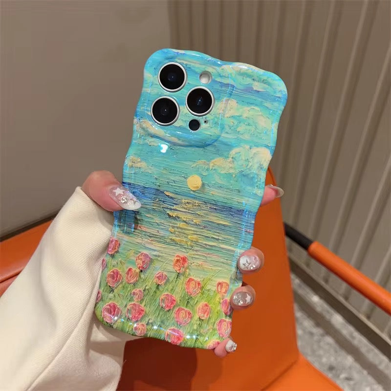 Coastal Bloom Wavy Luxe MagSafe Case for iPhone