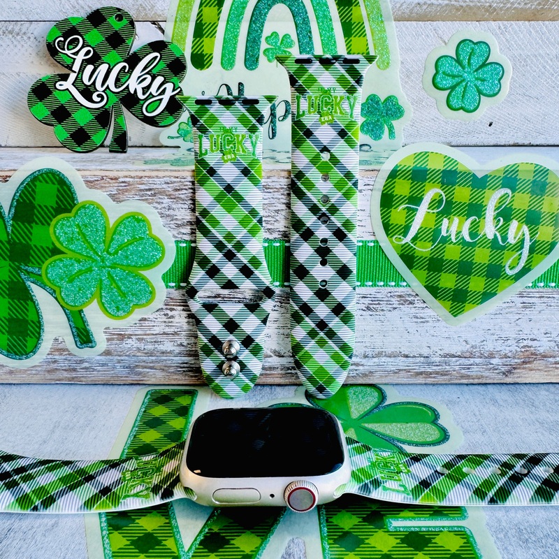 Irish Tartan Twist Print Silicone Band For Apple Watch