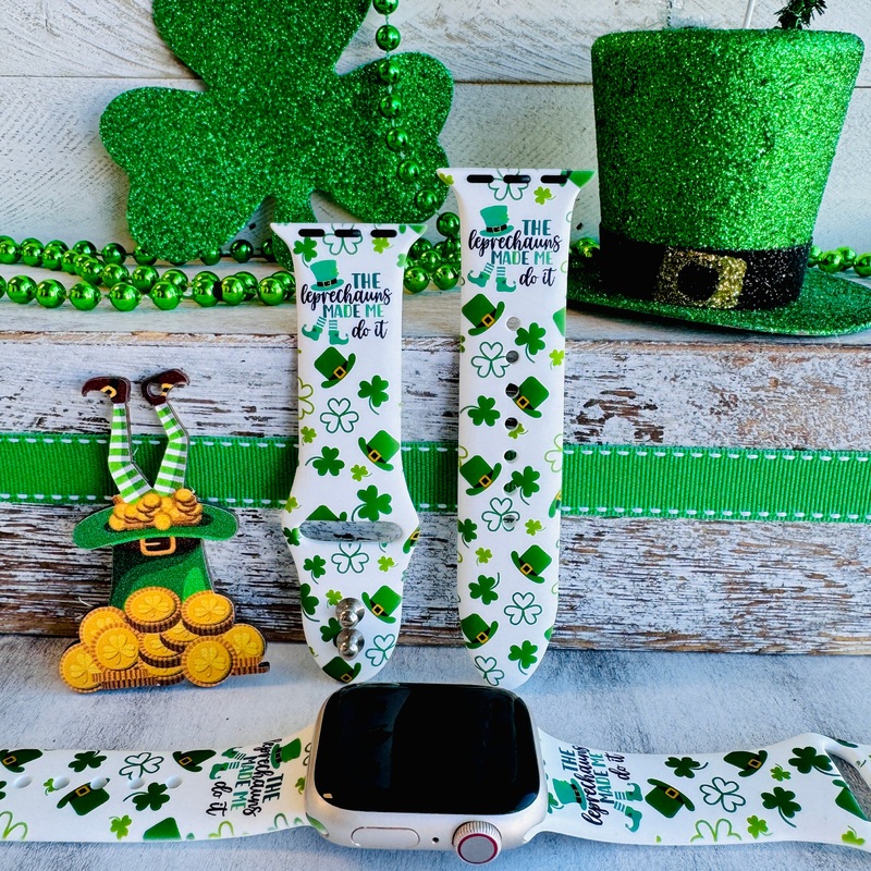 Leprechauns Made Me Do It Print Silicone Band For Apple Watch