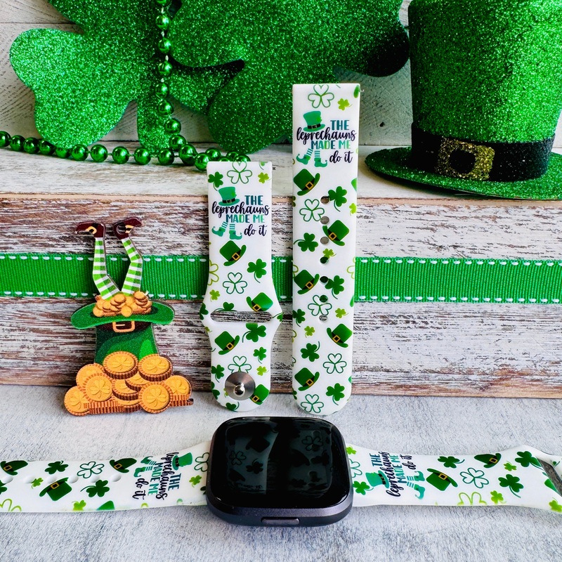 Leprechauns Made Me Do It Print Silicone Band For Fitbit Versa 1/2