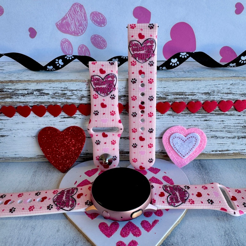 My Paw-Fect Valentine Print Silicone Band For Samsung Watch