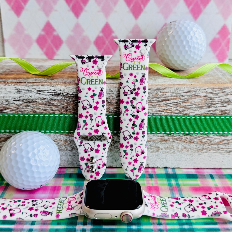 Queen of The Green Print Silicone Band For Apple Watch