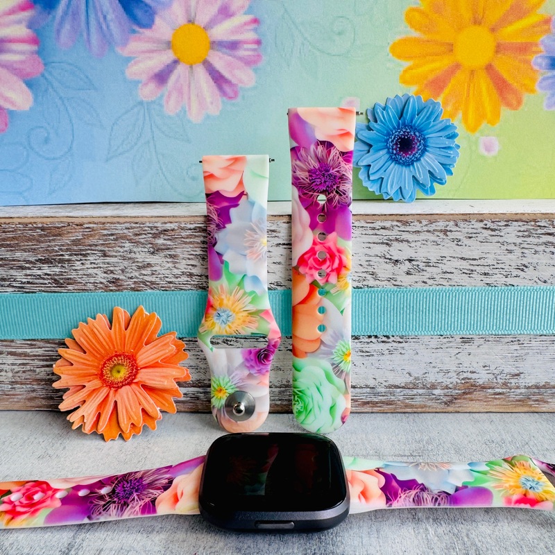 Spring Bouquet Print Silicone Band For Fitbit Versa 1/2