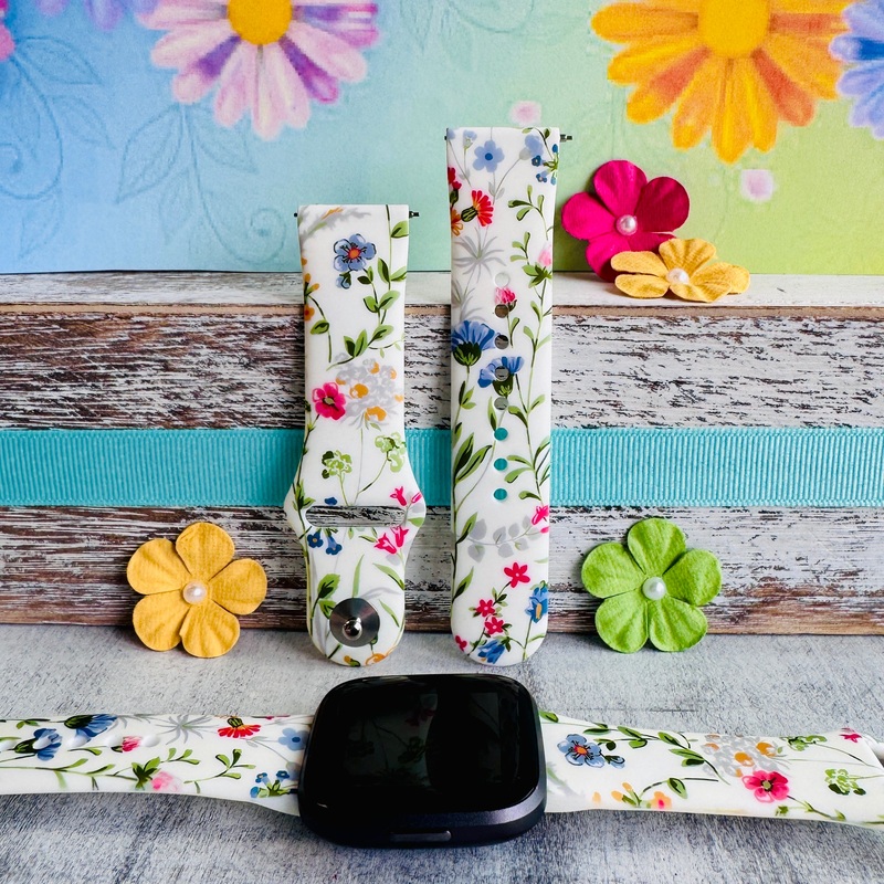 Wildflower’s  Print Silicone Band For Fitbit Versa 1/2