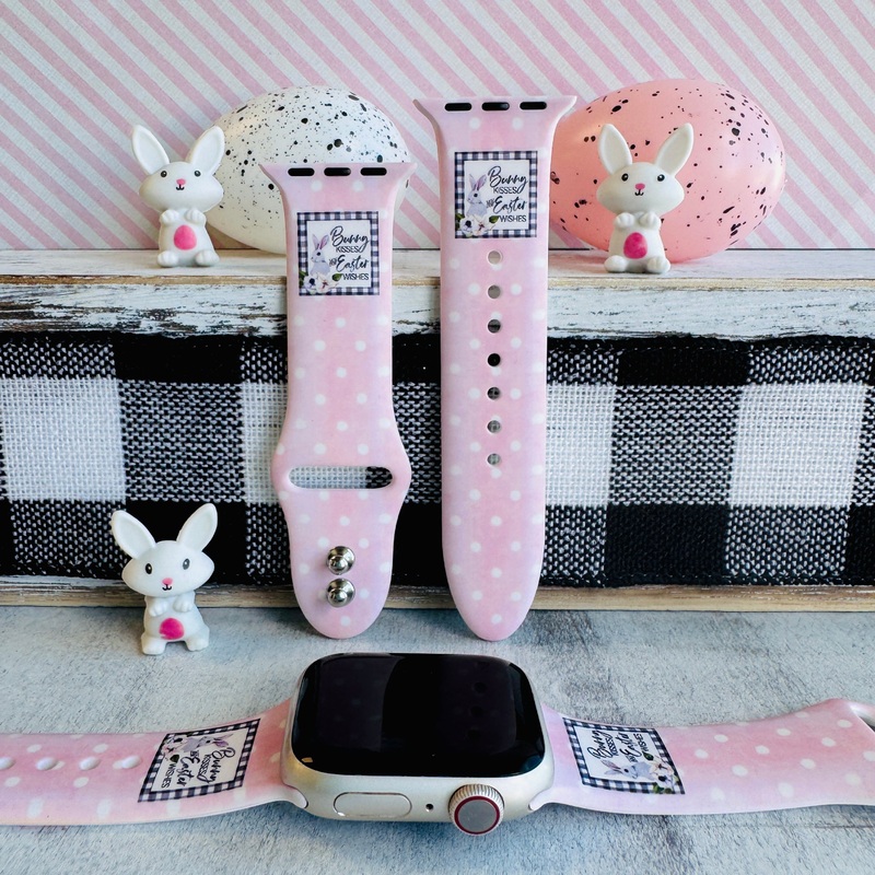Bunny Bliss Print Silicone Band For Apple Watch