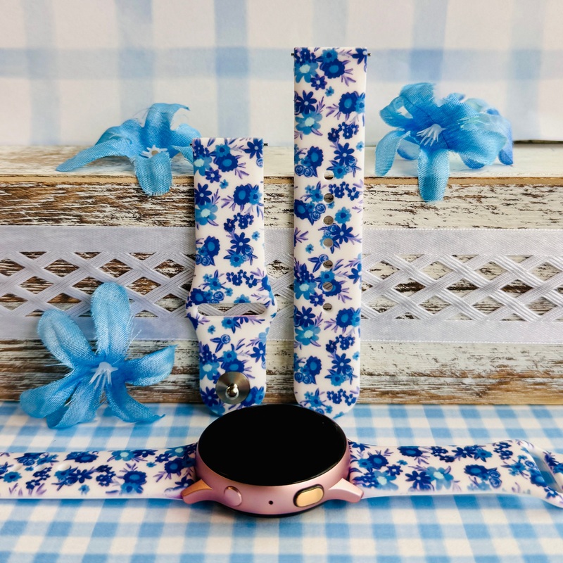 Cottage Blooms Print Silicone Band For Samsung Watch