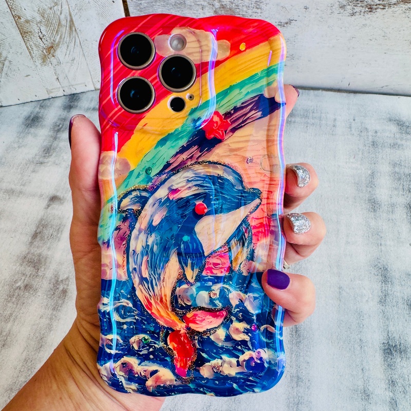Dolphin Dreams Wavy Luxe MagSafe Case for iPhone