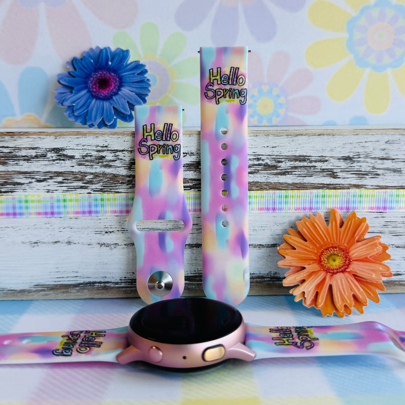 Hello Spring Vibes Print Silicone Band For Samsung Watch