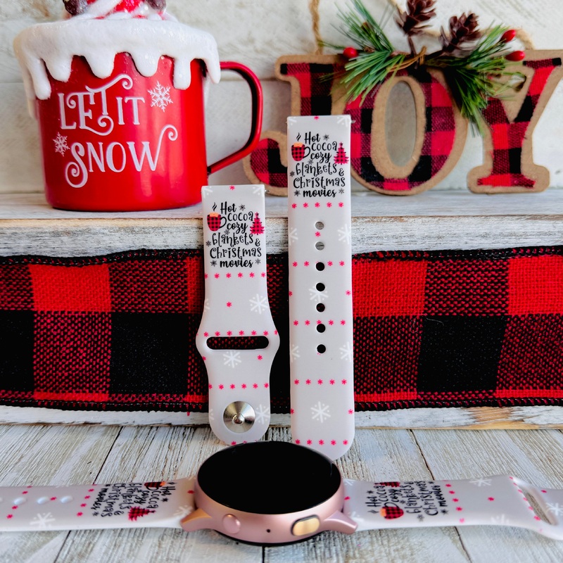Holiday Flicks & Cocoa Print Silicone Band For Samsung Watch