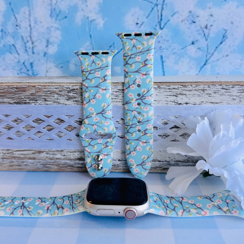 Petal Whispers Print Silicone Band For Apple Watch